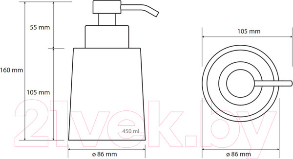 Изображение товара Дозатор для жидкого мыла Bemeta Hotel 107109256 (хром матовый)