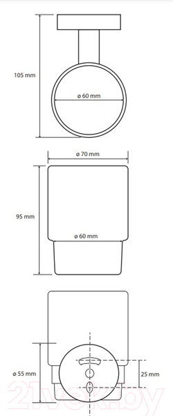 Изображение товара Стакан для зубной щетки и пасты Bemeta Sablo 160110012 (золото матовый)