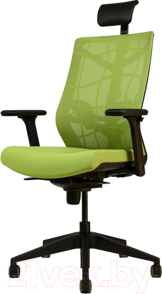 Изображение товара Кресло офисное Chair Meister Nature II 3D с подлокотниками слайдер (черный/ткань зеленый)