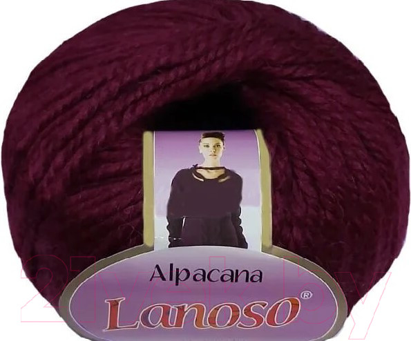 Изображение товара Набор пряжи для вязания Lanoso Alpacana 35% шерсть, 40% акрил, 25% альпака / 3014 (130м, темно-бордовый, 5 мотков)