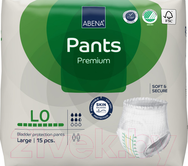 Изображение товара Трусы впитывающие для взрослых Abena Pants L0 Premium (15шт)