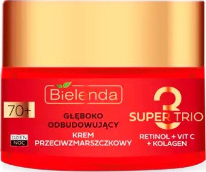 Изображение товара Крем для лица Bielenda Super Trio Retinol+Vit C+Kolagen 70+ Глубоко восстанавливающий (50мл)