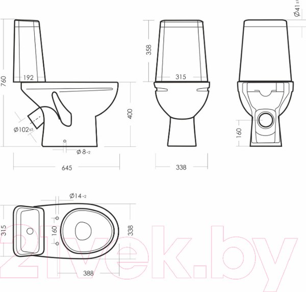 Изображение товара Унитаз напольный Sanita Марс WC.CC/Mars/2-DM.Rim/WHT.G/S1 (с сиденьем)