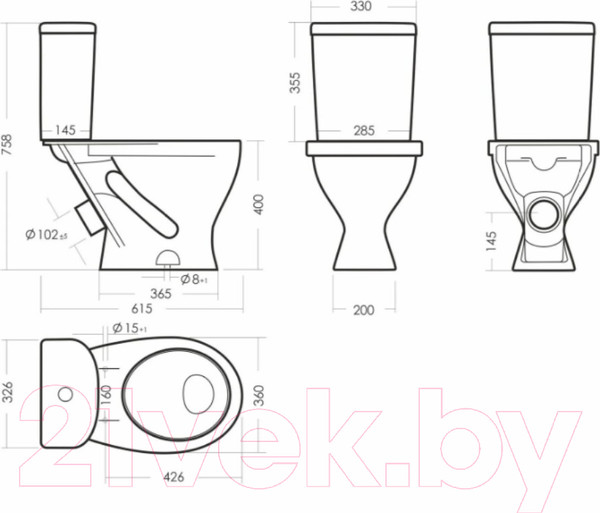 Изображение товара Унитаз напольный Sanita Luxe Формат WC.CC/Format/1-P/WHT.G/S1 (с сиденьем)