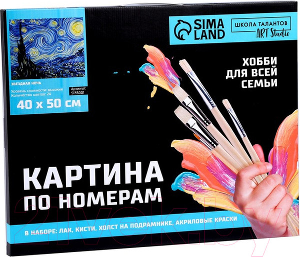 Изображение товара Картина по номерам Школа талантов Звёздная ночь / 5135001