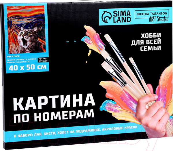 Изображение товара Картина по номерам Школа талантов Кот в поле / 7990295