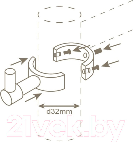 Изображение товара Крючок для полотенцесушителя Luxon BKP01 Ral 9016