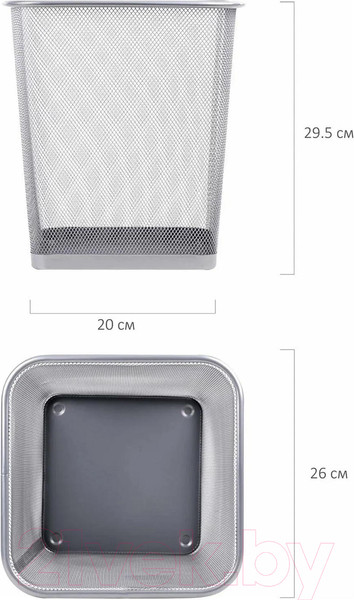 Изображение товара Корзина для бумаг Brauberg Germanium / 237976 (серебристый)