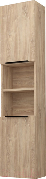 Изображение товара Шкаф-пенал для ванной Дабер 017 / СТ17.0.0.6Ч (дуб канзас коричневый/черный)