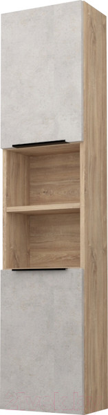 Изображение товара Шкаф-пенал для ванной Дабер 017 / СТ17.0.0.7 (дуб канзас коричневый/бетон чикаго)