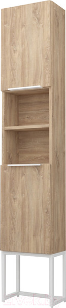 Изображение товара Шкаф-пенал для ванной Дабер 018 / СТ18.0.1.6Б (дуб канзас коричневый/белый)