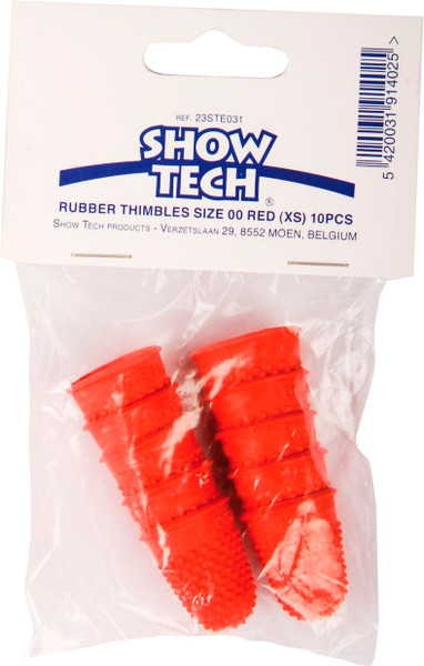 Изображение товара Набор напальчников для тримминга Show Tech Rubber Red XS / 23STE031 (10шт)