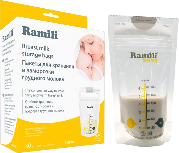 Изображение товара Набор пакетов для хранения молока Ramili Baby BMB40