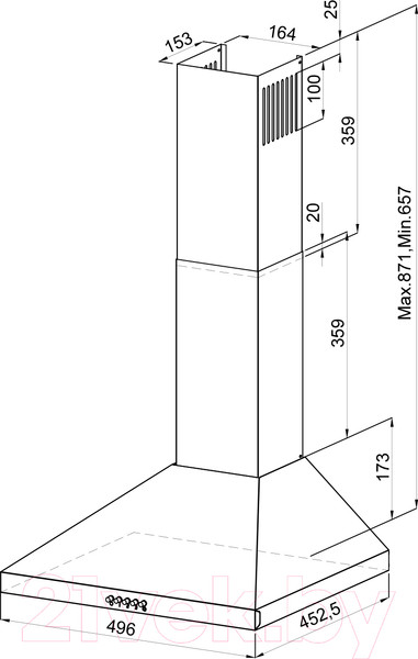 Изображение товара Вытяжка купольная Lex Briz 500 (черный)