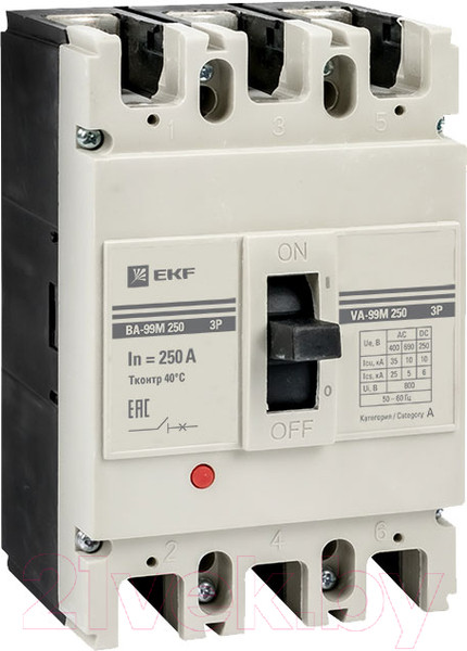 Изображение товара Выключатель автоматический EKF PROxima ВА-99М 250/250А 3P 35кА / mccb99-250-250m