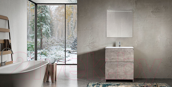 Изображение товара Тумба под умывальник Belux Сидней-Женева Н70-02 (31, бетон чикаго/светло-серый)