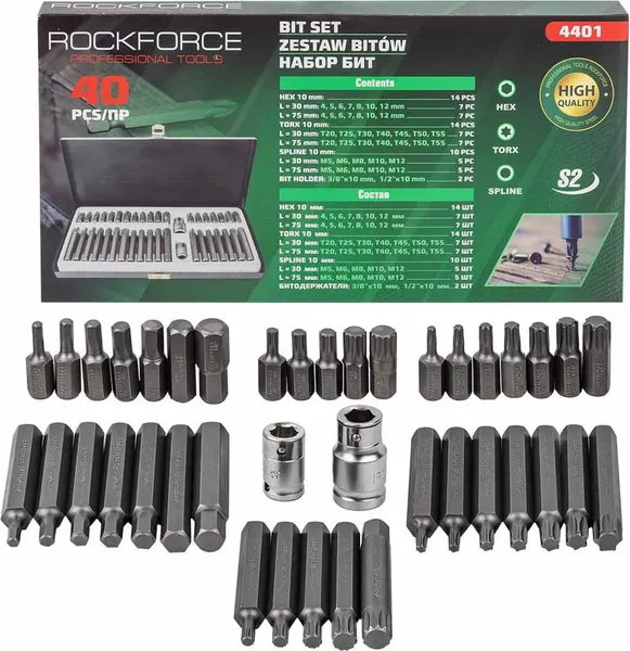 Изображение товара Набор бит RockForce С битодержателями RF-4401