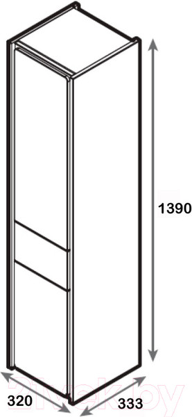 Изображение товара Шкаф-полупенал для ванной Roca Ronda / ZRU9303006 (бетон/белый матовый)