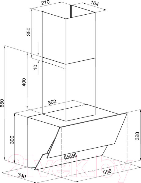 Изображение товара Вытяжка наклонная Krona Verein II 600 S / КА-00005693 (белый)