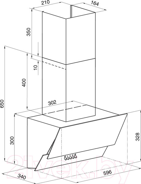 Изображение товара Вытяжка наклонная Krona Verein II 600 S / КА-00005690 (черный)