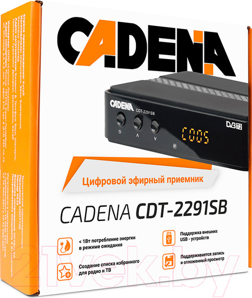 Изображение товара Тюнер цифрового телевидения Cadena CDT-2291SB