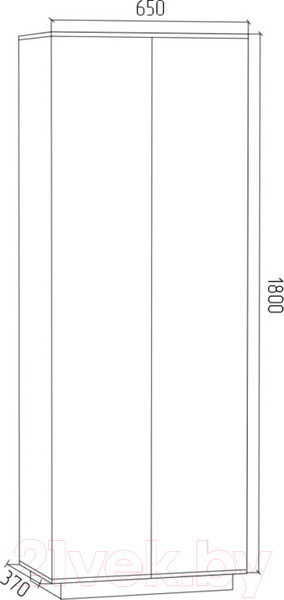 Изображение товара Шкаф МДК Black 2-х створчатый низкий BL-ГШ3С 370x650x1800 (черный/кромка синяя)