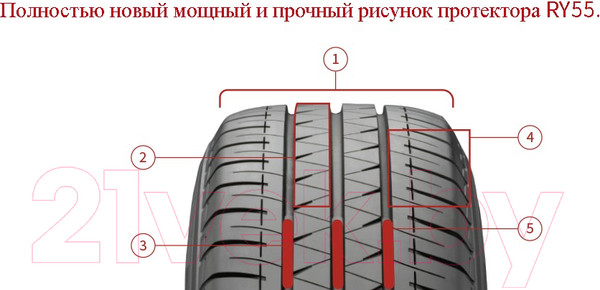 Изображение товара Летняя легкогрузовая шина Yokohama RY55 185/75R16C 104/102S