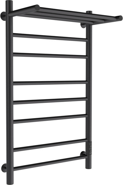 Изображение товара Полотенцесушитель электрический Маргроид Ferrum Вид 10 СНШ 80x50 с полкой (черный матовый, таймер справа)