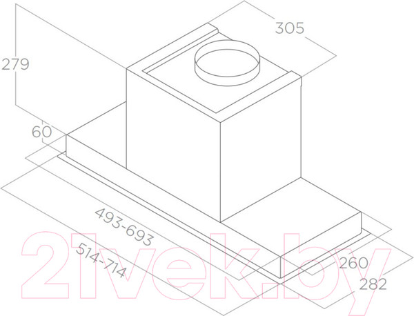 Изображение товара Вытяжка скрытая Elica Hidden 2.0 BL MAT/A/52
