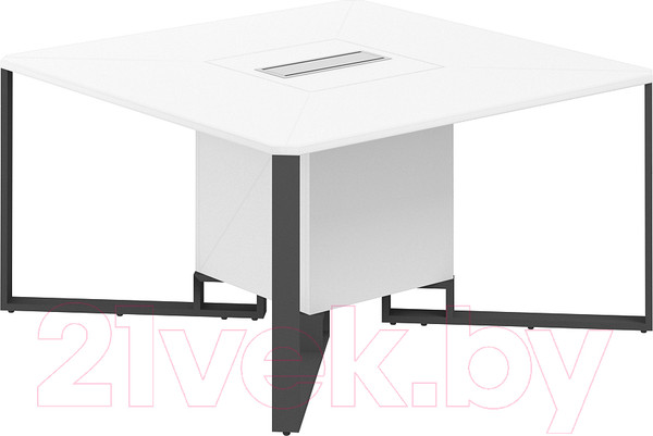 Изображение товара Стол для переговоров Norden 140x140x75 / SP.0101.WH.WH.AN (белый/белый/антрацит/серый)