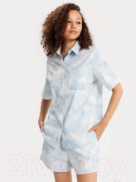 Изображение товара Рубашка Mark Formelle 112682 (р.170-92-98, голубая варка на белом)