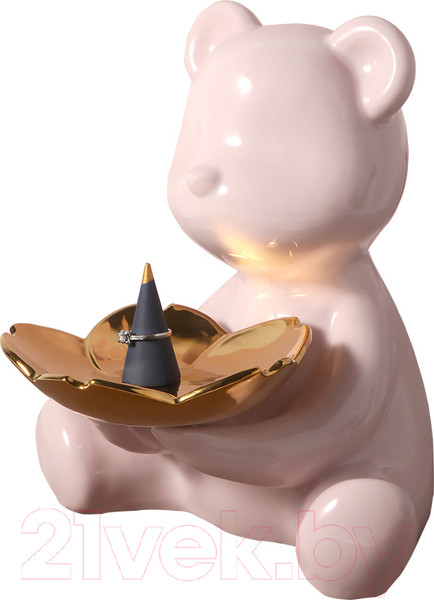 Изображение товара Статуэтка Merry Bear Home Decor Сидящий медвежонок / 30000596 (розовый)