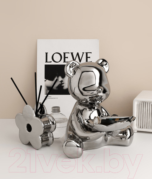 Изображение товара Статуэтка Merry Bear Home Decor Сидящий медвежонок / 30000999 (серебряный)