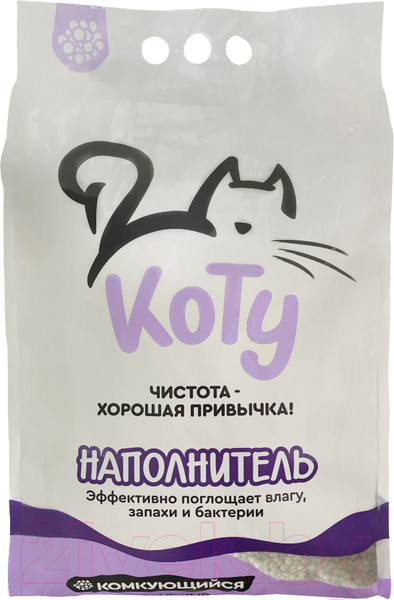 Изображение товара Наполнитель для туалета Коту Лаванда комкующийся (9.2л/7.5кг)