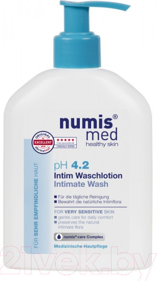 Изображение товара Гель для интимной гигиены Numis Med Для чувствительной кожи с пантенолом pH 4.2 / 40213090 (200мл)