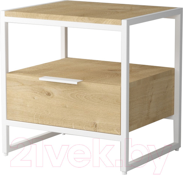 Изображение товара Прикроватная тумба Дабер 002 / ТП2.0.1.14 (белый/дуб гамильтон натуральный)