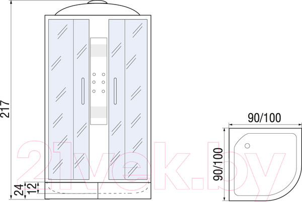Изображение товара Душевая кабина RIVER Temza 90/24 TH