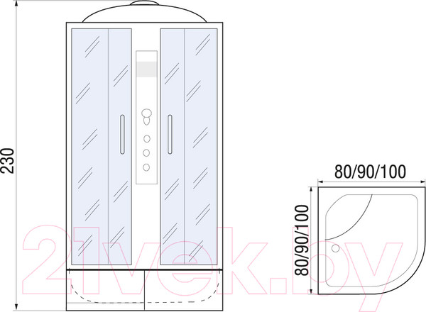 Изображение товара Душевая кабина RIVER Dunay XL 80/43 TH