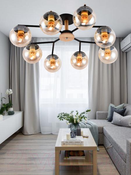 Изображение товара Потолочный светильник Mirastyle MH-10142/8B MBK+YLWD