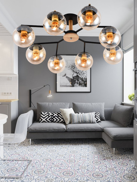 Изображение товара Потолочный светильник Mirastyle MH-10142/8B MBK+YLWD