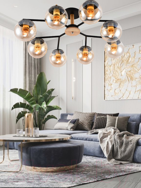 Изображение товара Потолочный светильник Mirastyle MH-10142/8B MBK+YLWD