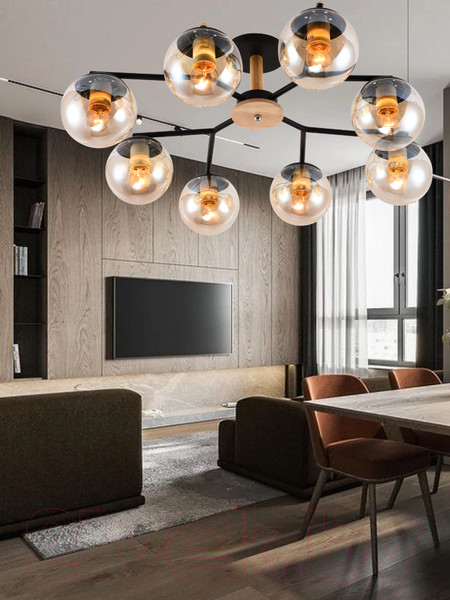 Изображение товара Потолочный светильник Mirastyle MH-10142/8B MBK+YLWD