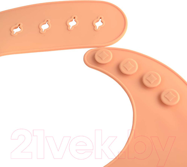 Изображение товара Нагрудник детский Pituso Силиконовый с рисунком / KD4109 (персиковый)