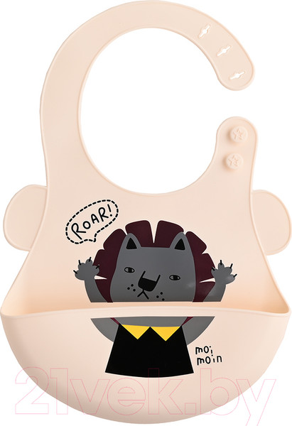 Изображение товара Нагрудник детский Pituso Силиконовый с рисунком / KD4110 (белый/молочный)