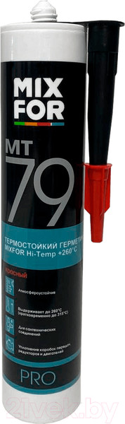 Изображение товара Герметик силиконовый Mixfor HiTemp +260C термо и маслобензостойкий / МТ-79 (260мл, красный)