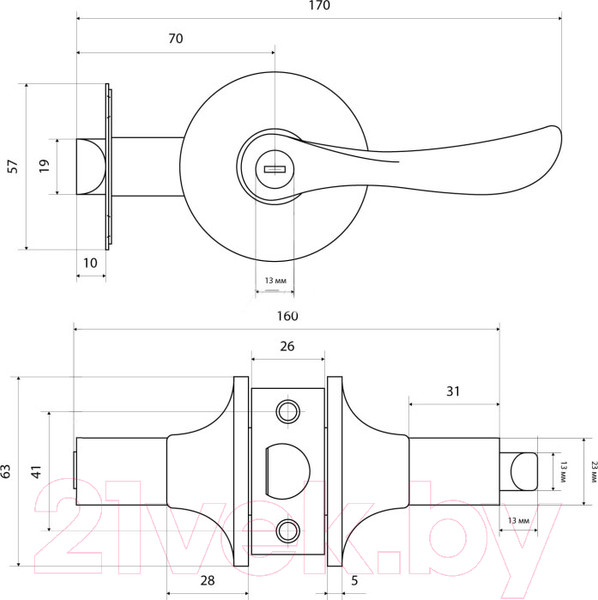 Изображение товара Защелка врезная Стандарт 8531 BK CP (хром)