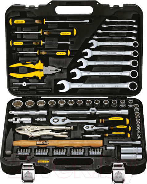 Изображение товара Универсальный набор инструментов BERGER 1/2"-1/4" / BG078-1214 (78 предметов)