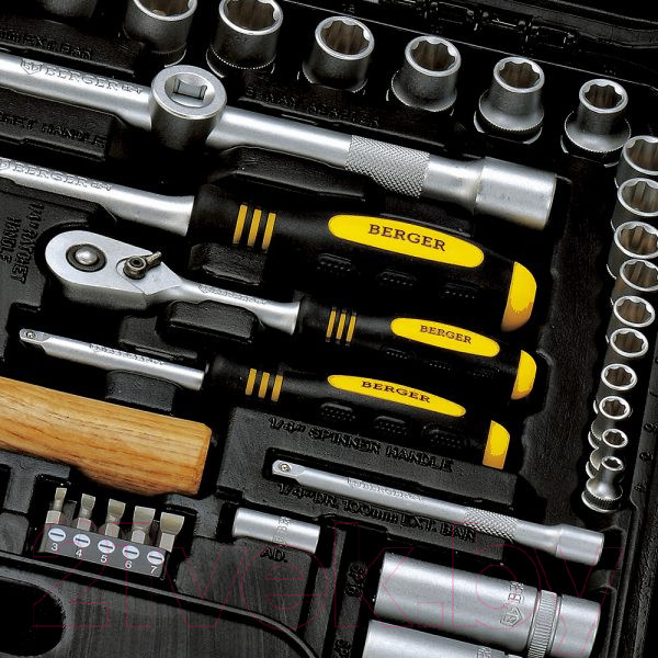 Изображение товара Универсальный набор инструментов BERGER 1/2"-1/4" / BG078-1214 (78 предметов)