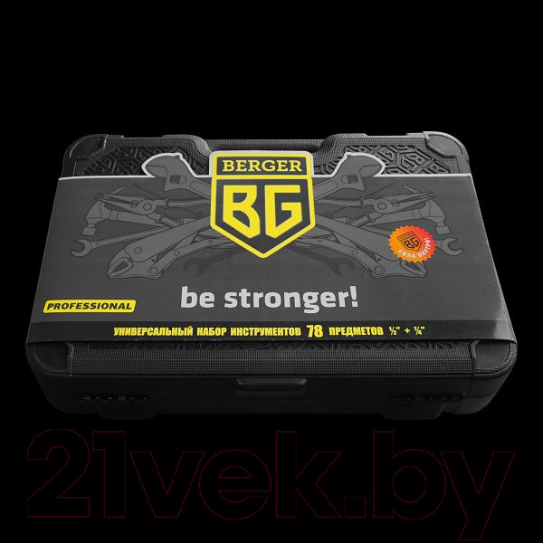 Изображение товара Универсальный набор инструментов BERGER 1/2"-1/4" / BG078-1214 (78 предметов)