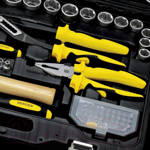 Изображение товара Универсальный набор инструментов BERGER 1/2"-1/4" / BG089-1214 (89 предметов)